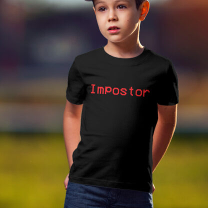 Impostor Among Us Kids Black T-Shirt