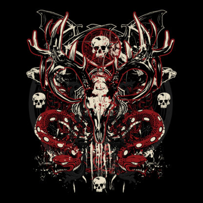 Skulls & Snakes Death Metal T-Shirt Design