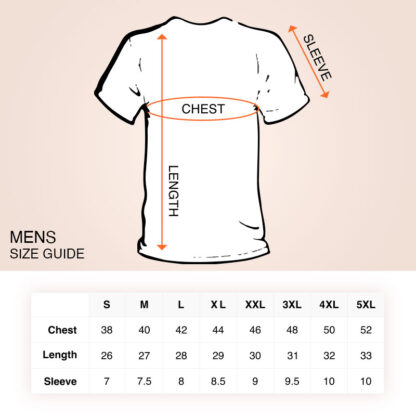 Saffron Tees Men's Short Sleeves Size Guide