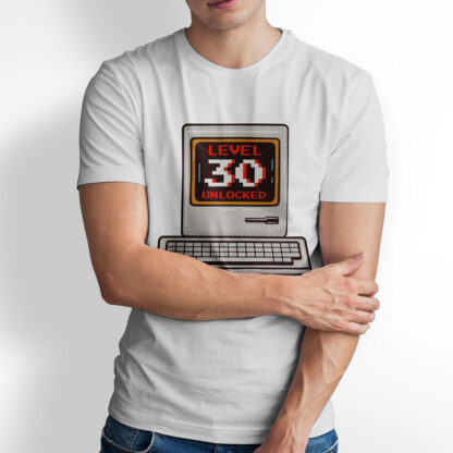 Level 30 Unlocked. Retro Computer T-Shirt for Men