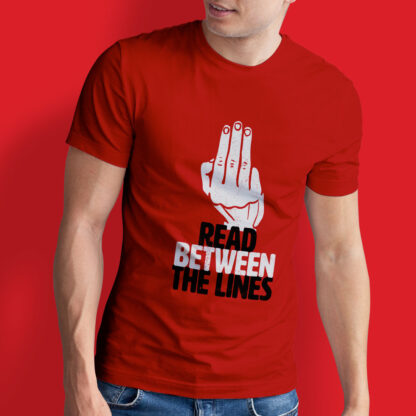 Read Between The Lines Hand Gesture T-Shirt for Men