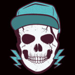 Funky Skull With Hat T-Shirt Design