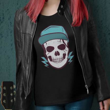 Funky Skull With Hat T-Shirt for Women