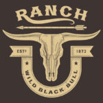 Wild Black Bull Ranch T-Shirt Design