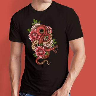 Snakes & Flowers Japanese Style T-Shirt